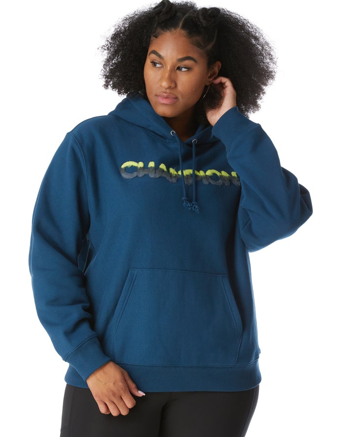 Champion Plus Reverse Weave Ombre Chenille Applique - Naisten Sininen Huppari - Suomi 8403619-SD